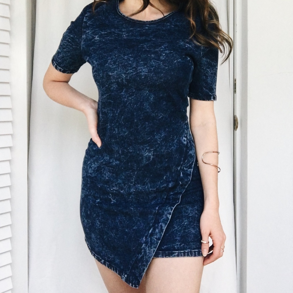 Stone Wash Denim Mini Dress